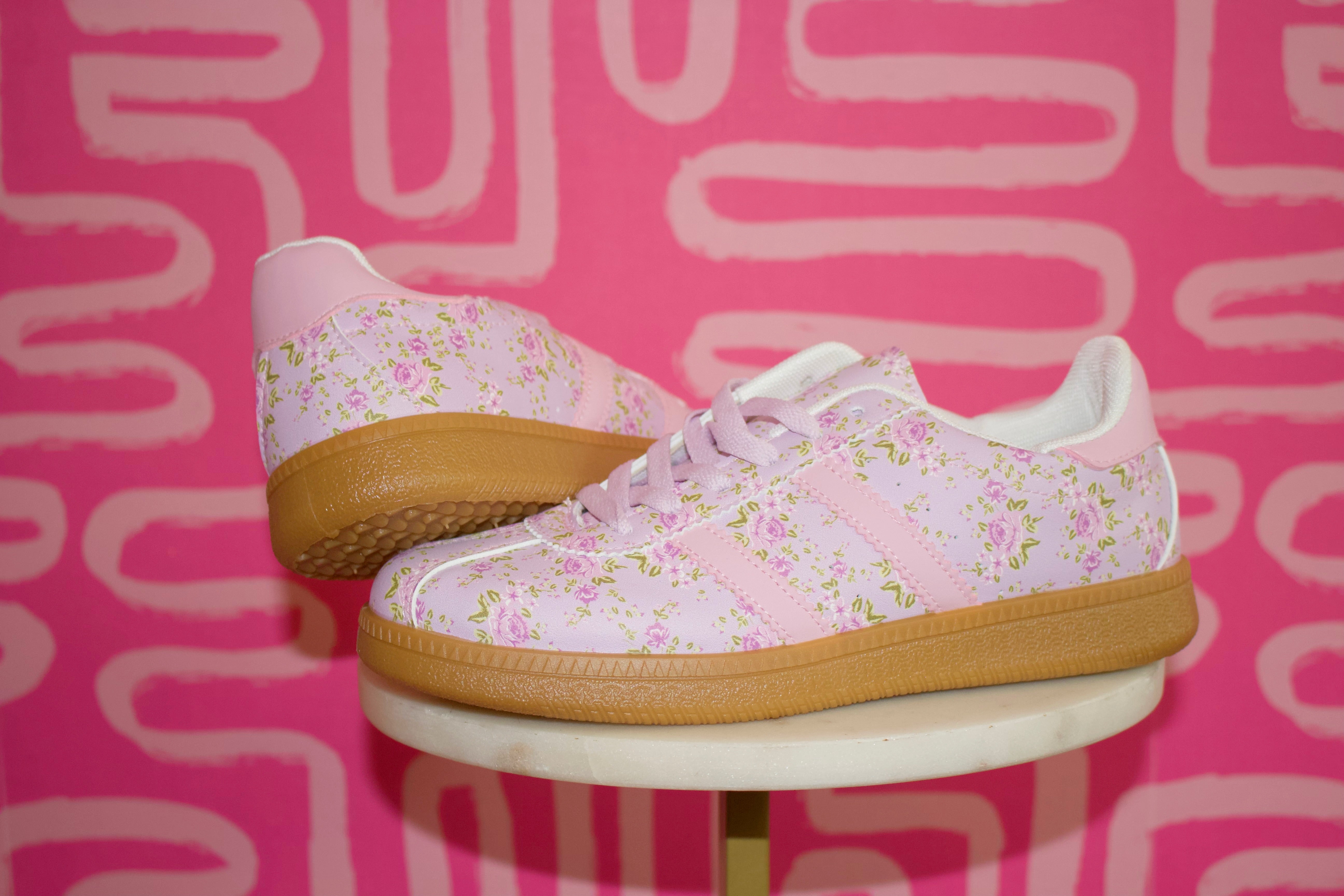 Lavender Floral Print Sneakers