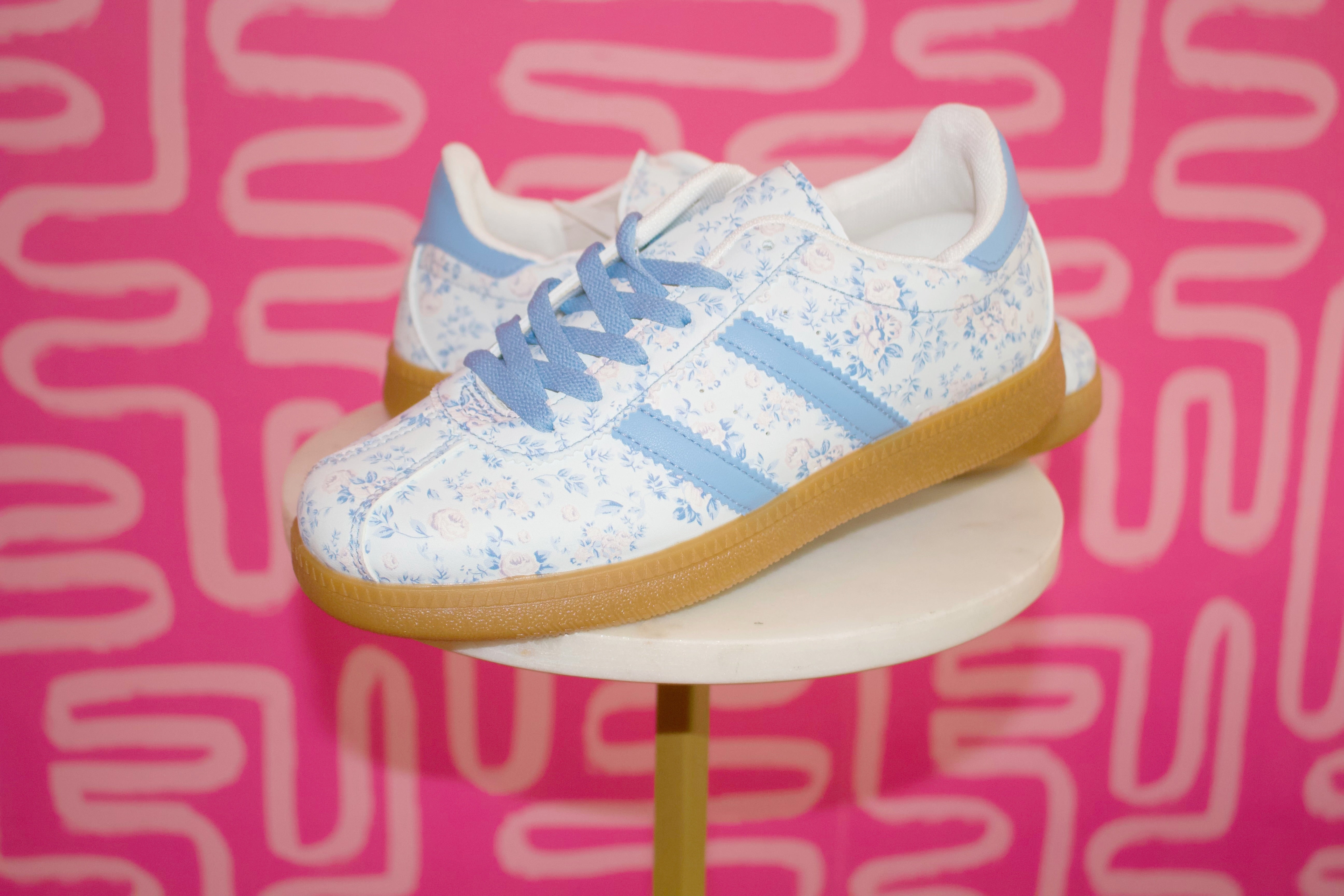 Light Blue Floral Sneakers