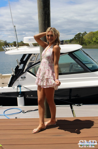 Pink Floral Halter Ruffle Tiered Mini Dress