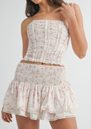 Sweetheart Corset and Mini Skirt Set